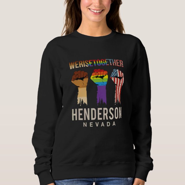 Sudadera Juntos Alzamos Lgbt Henderson Orgullo Nevada Socia (Anverso)