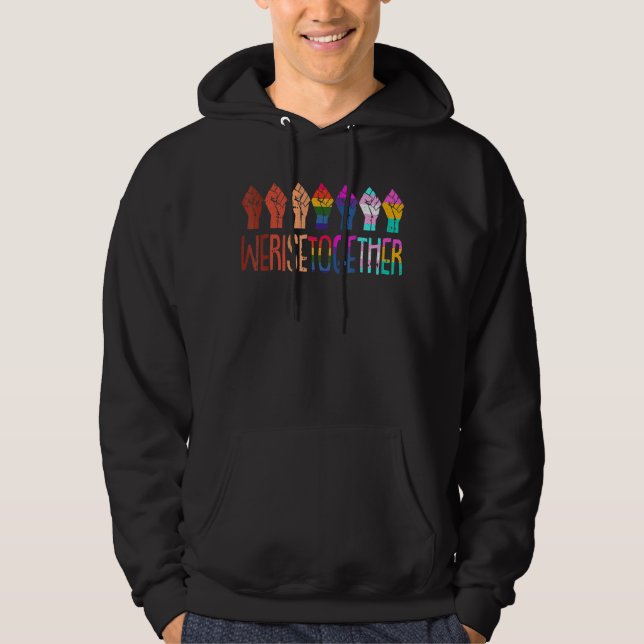 Sudadera Juntos Levantamos El Orgullo Lgbt-Q Justicia Socia (Anverso)
