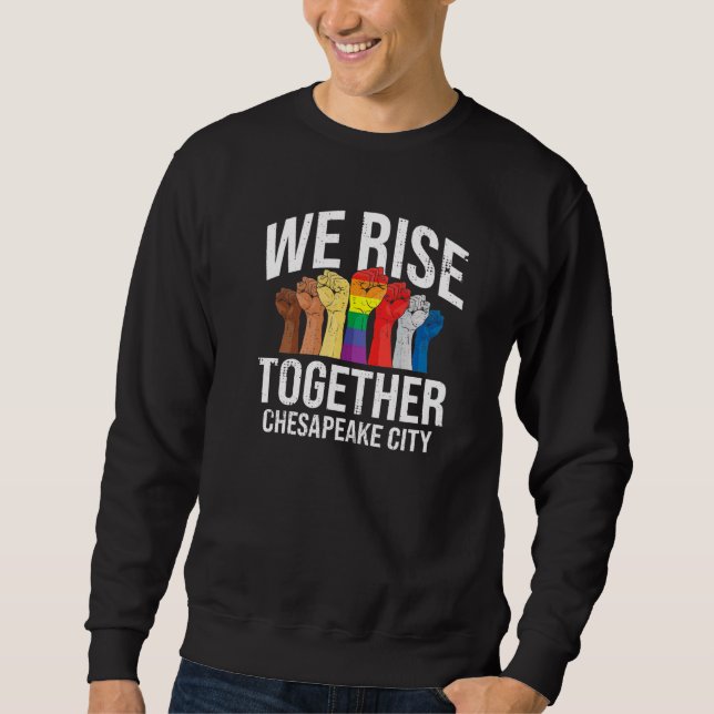 Sudadera Juntos Levantamos La Ciudad De Chesapeake En Virgi (Anverso)