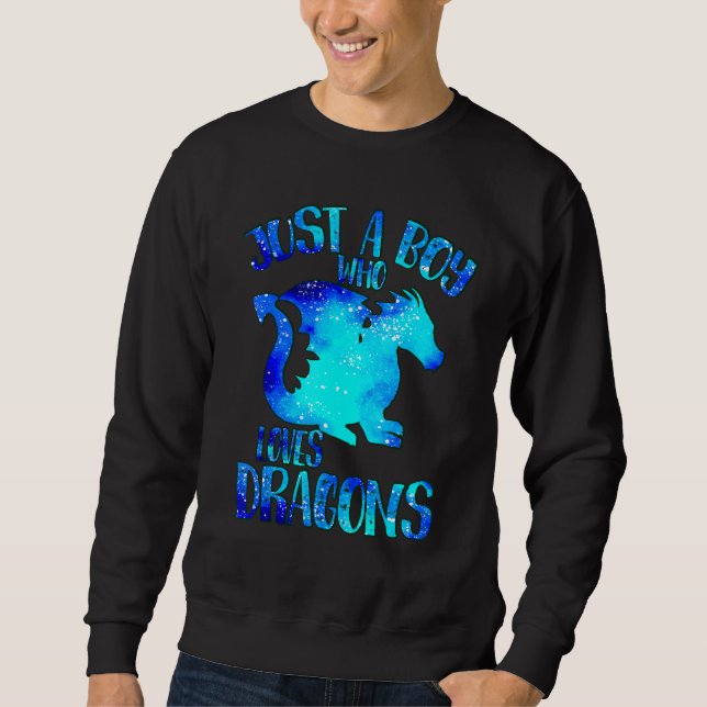 Sudadera Just a Boy Who Loves Dragons   Space Dragon Cool B (Anverso)