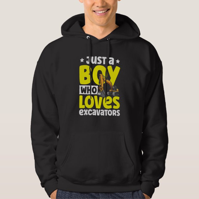Sudadera Just a Boy Who Loves Excavators Construction Excav (Anverso)