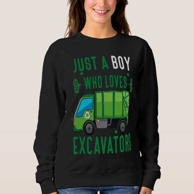 Sudadera Just A Boy Who Loves Garbage Trucks funny idea 3 (Anverso)