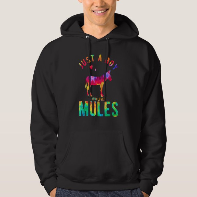 Sudadera Just A Boy Who Loves Mules Mule Lover Funny Mule (Anverso)