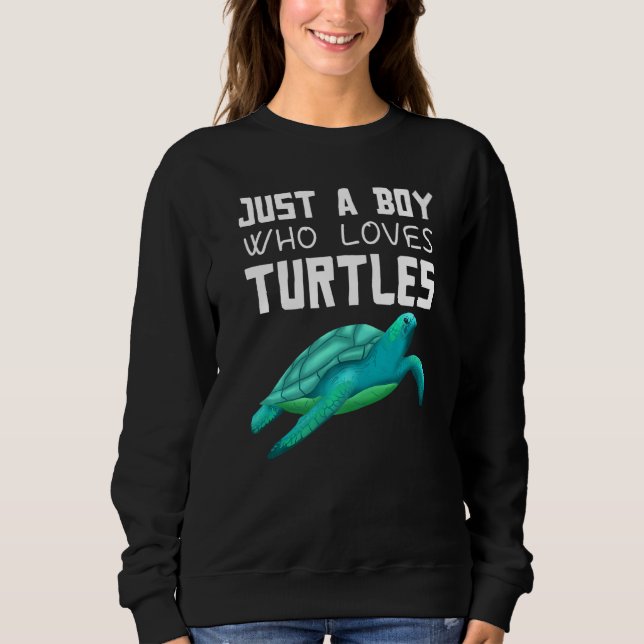 Sudadera Just A Boy Who Loves Turtles Future Marine Biologi (Anverso)