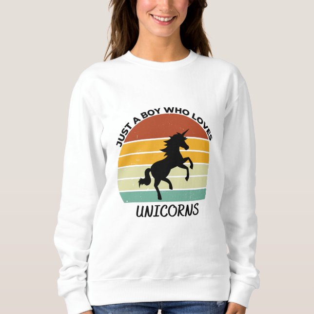 Sudadera Just a Boy who loves unicorns (Anverso)