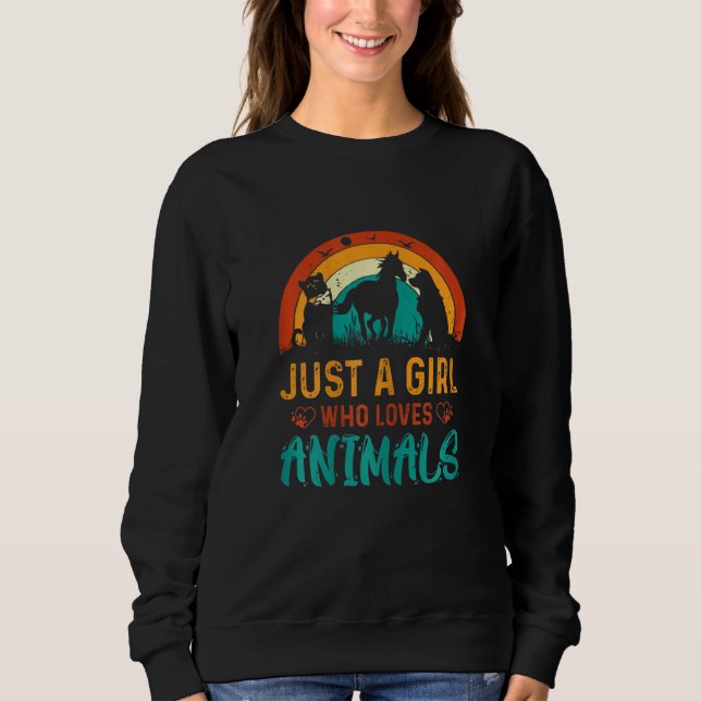 Sudadera Just A Girl Who Loves Animals Girls Tee (Anverso)