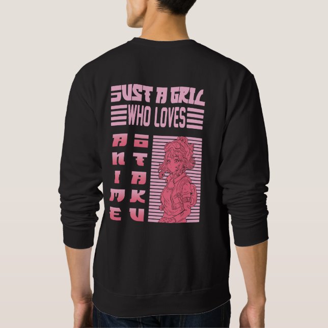 Sudadera Just a Girl Who Loves Anime Otaku T-Shirt Design (Reverso)