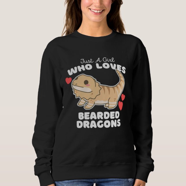 Sudadera Just A Girl Who Loves Bearded Dragons Cute Girls D (Anverso)