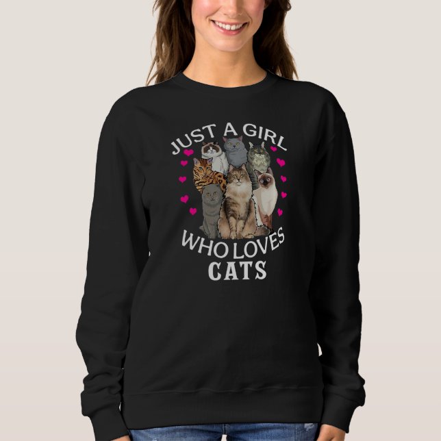 Sudadera Just A Girl Who Loves Cats Cute Cat (Anverso)
