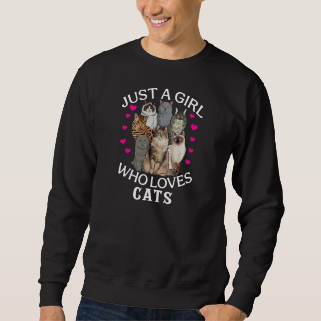 Sudadera Just A Girl Who Loves Cats Cute Cat (Anverso)
