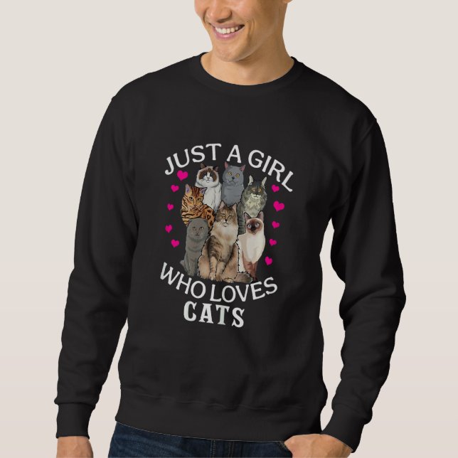 Sudadera Just A Girl Who Loves Cats Cute Cat   (Anverso)