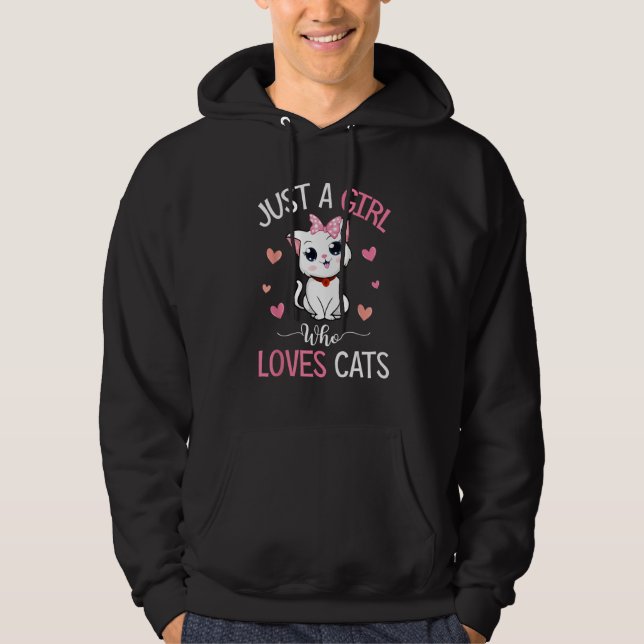 Sudadera Just A Girl Who Loves Cats Tshirt Cute Cat Lover G (Anverso)