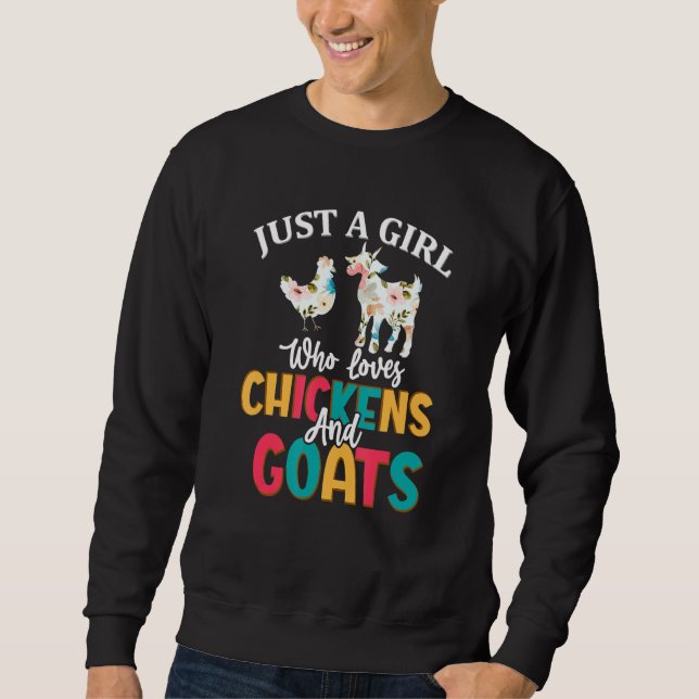 Sudadera Just A Girl Who Loves Chickens Goats Farmer Girls (Anverso)