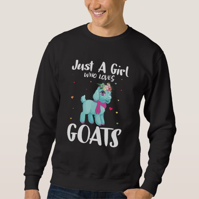 Sudadera Just A Girl Who Loves Goats Farmer Goat  Animal (Anverso)