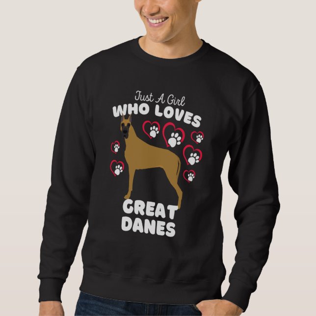 Sudadera Just A Girl Who Loves Great Danes Cute Great Dane  (Anverso)