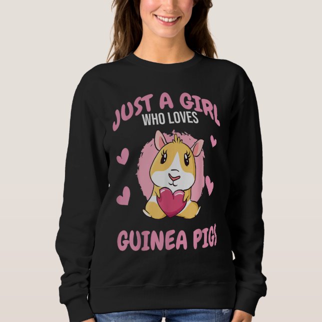 Sudadera Just A Girl Who Loves Guinea Pigs Mom Animal  Rode (Anverso)
