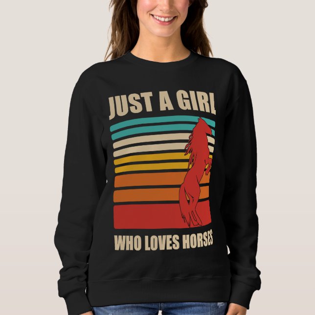 Sudadera Just a Girl Who Loves Horses, Horse (Anverso)