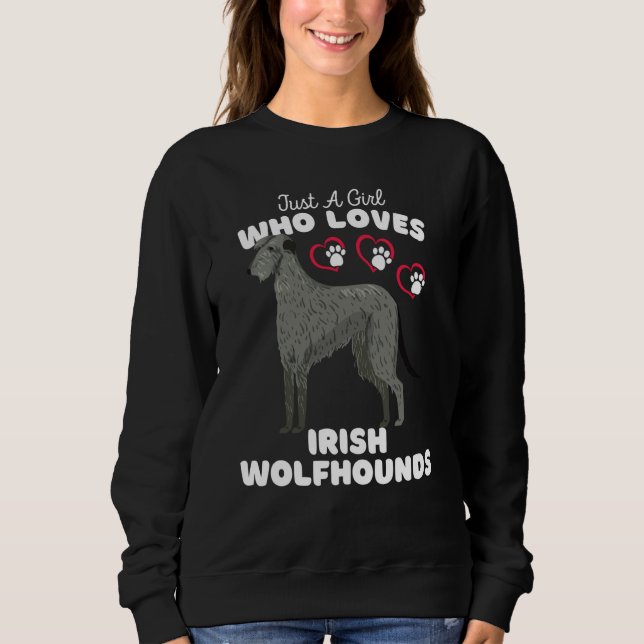 Sudadera Just A Girl Who Loves Irish Wolfhounds Cute Kids T (Anverso)