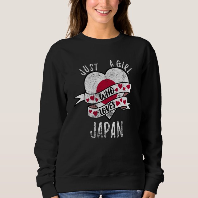 Sudadera Just A Girl Who Loves Japan Vintage (Anverso)