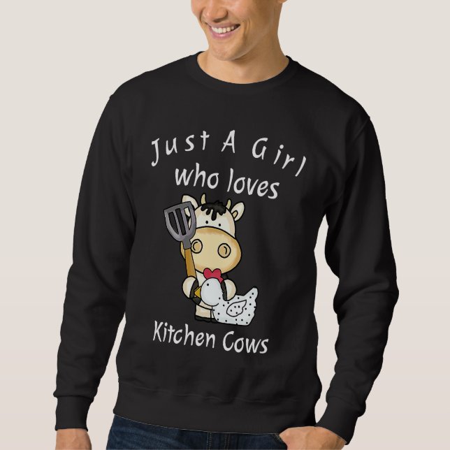 Sudadera Just A Girl Who Loves Kitchen Cows   Farmer Cow (Anverso)