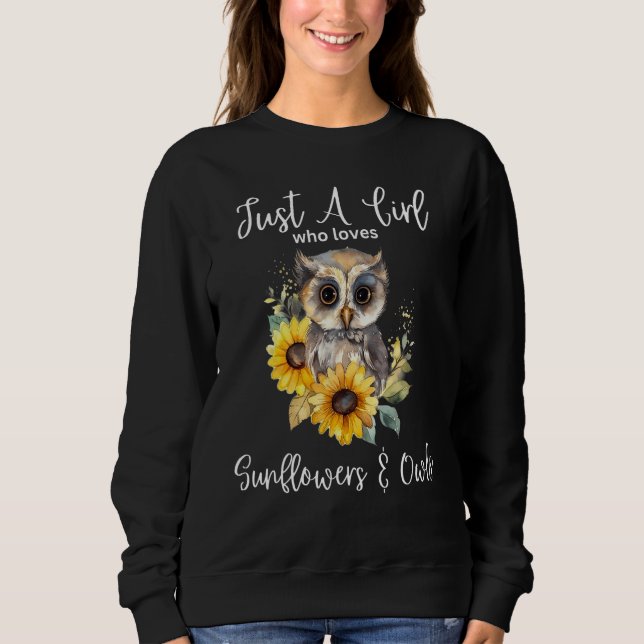 Sudadera Just A Girl Who Loves Owls And Sunflowers 1 (Anverso)