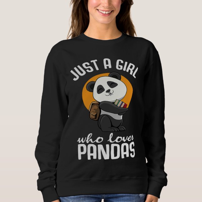 Sudadera Just A Girl Who Loves Panda School Back to school (Anverso)
