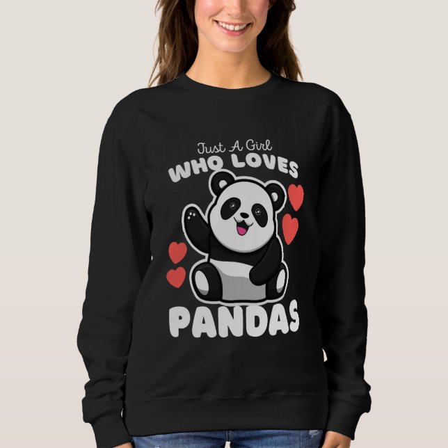 Sudadera Just A Girl Who Loves Pandas Cute Panda Bear Kids (Anverso)