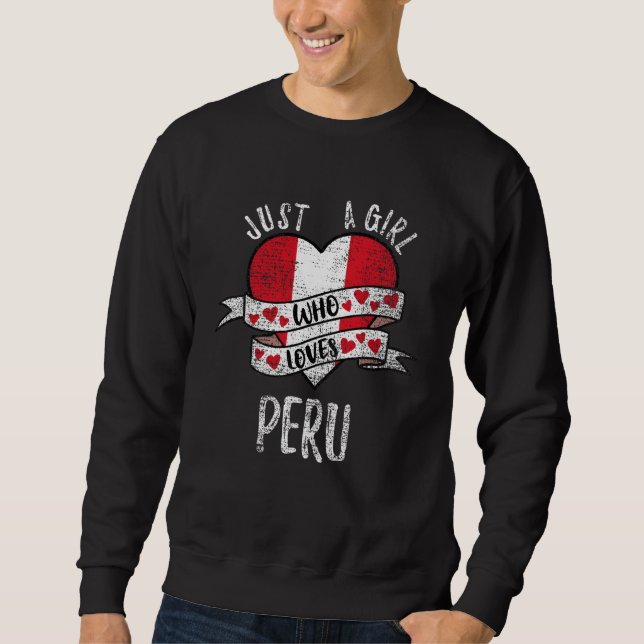Sudadera Just A Girl Who Loves Peru Vintage (Anverso)