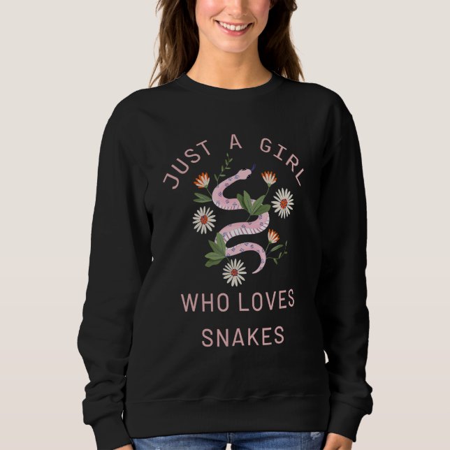 Sudadera Just A Girl Who Loves Snakes Cute Flowers (Anverso)
