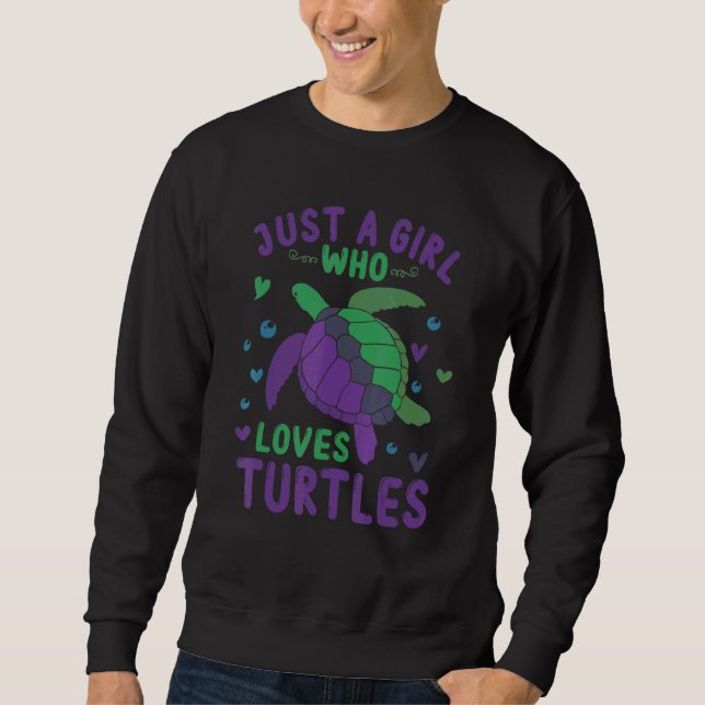 Sudadera Just a Girl Who Loves Turtles  Sea Turtle  Graphic (Anverso)