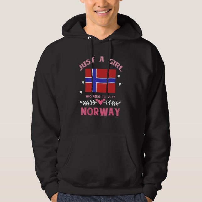 Sudadera Just A Girl Who Needs To Go To Norway Norwegian Fl (Anverso)
