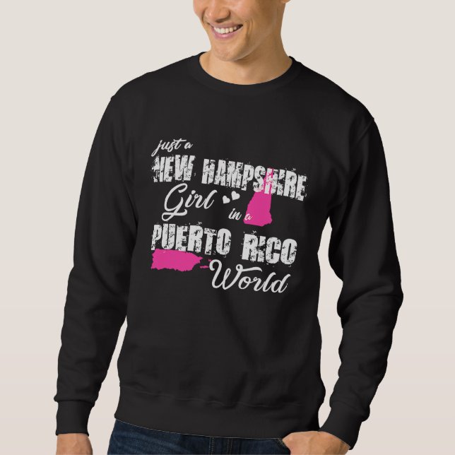 Sudadera Just a New Hampshire girl in a Puerto Rico (Anverso)