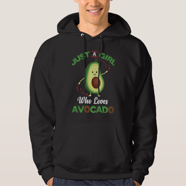 Sudadera Just Girl Loves Avocado Yoga Cute Healthy Veggie   (Anverso)