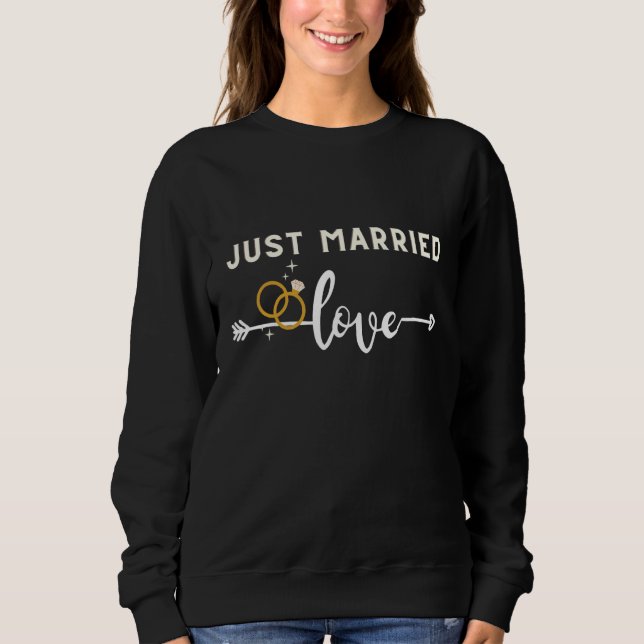 Sudadera Just Married Wedding  Newlywed Bride And Groom Cou (Anverso)