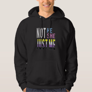 Sudadera Just me Bandera No binaria Enby Genderqueer No Bin