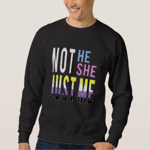 Sudadera Just me Bandera No binaria Enby Genderqueer No Bin