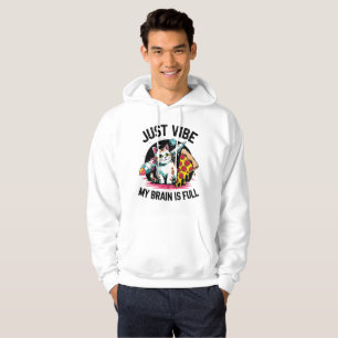Sudadera "Just Vibe" - Camiseta espacial Cat & Pizza