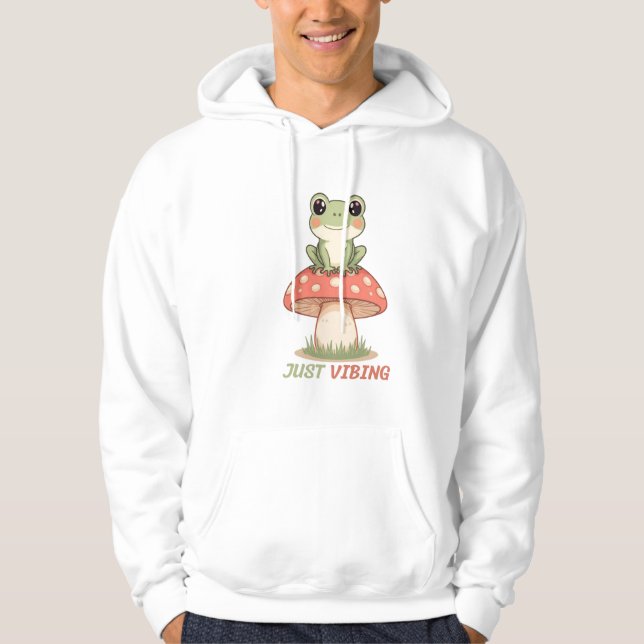 Sudadera Just Vibing Frog Mushroom T-Shirt (Anverso)