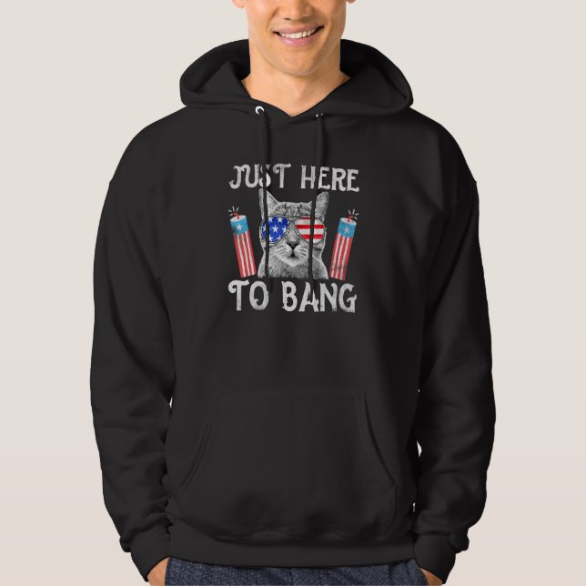 Sudadera Justo Aquí Al Bang 4 De Julio Cat Meowica American (Anverso)