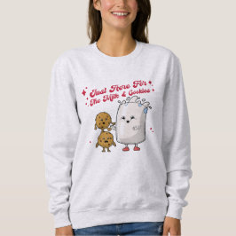 Sudadera Justo Aquí Para La Camiseta De Leche Y Galletas