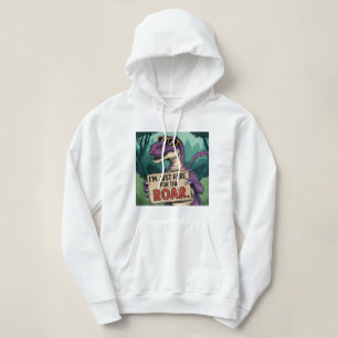 Sudadera Justo aquí por el rugido - Dinosaurio retro