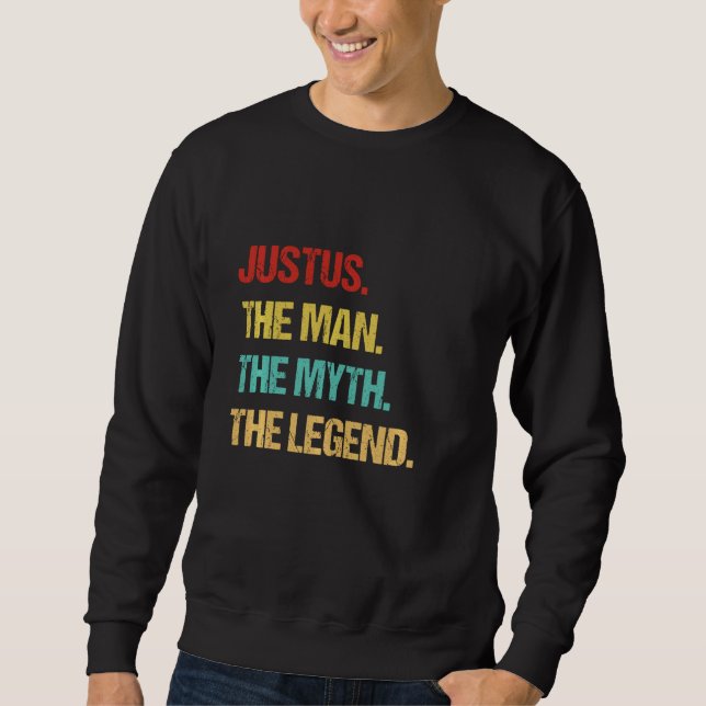 Sudadera Justus El Hombre El Mito La Leyenda (Anverso)