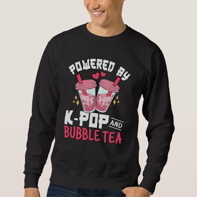 Sudadera K Pop Bubble Tea Boba Korean Pink K Pop Music (Anverso)