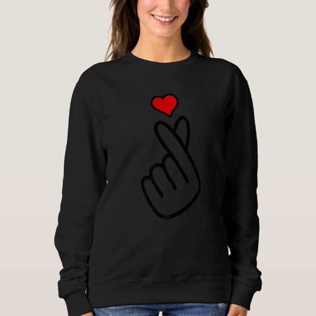 Sudadera K-pop coreano Corazón de Mano de Dedos Chasqueante (Anverso)