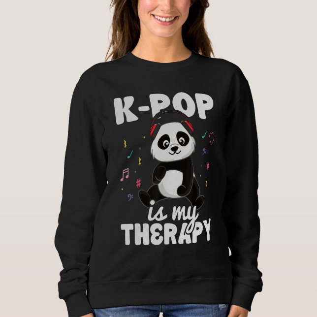 Sudadera K Pop es mi terapia Panda Adolescentes Panda Kpop  (Anverso)