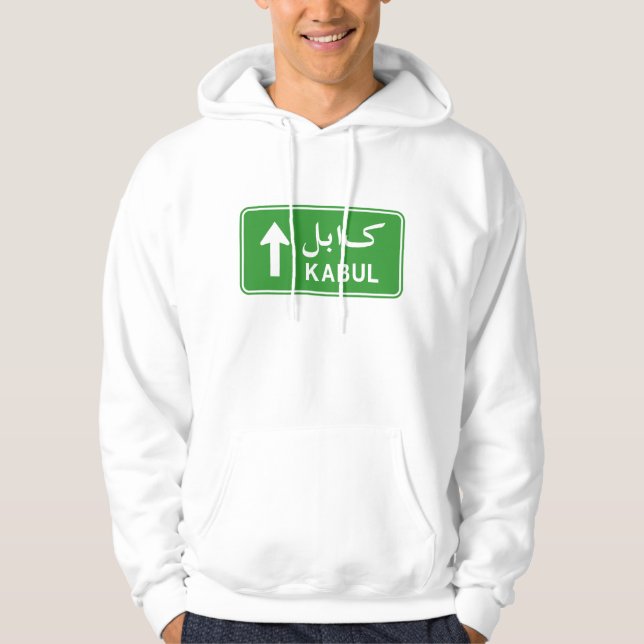 Sudadera Kabul, Afganistán, Rótulo de la Calle de Tráfico (Anverso)