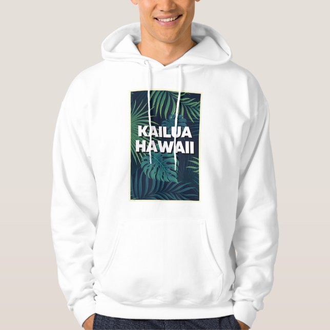 Sudadera Kailua Hawaii sale de palmeras y deja arte de vera (Anverso)