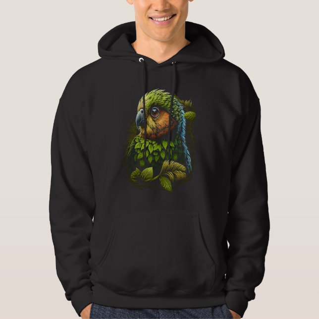 Sudadera Kakapo Artistic Parrot New Zealand (Anverso)