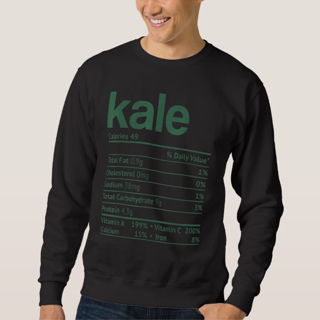 Sudadera Kale Nutrition Fact Navidades de Acción de Gracias (Anverso)