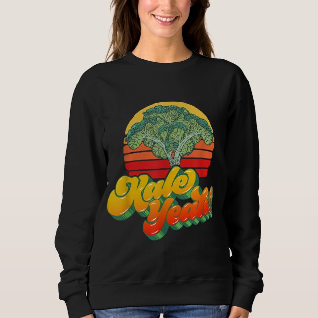 Sudadera Kale Yeah Gracioso Vegetable Vintage Retro Amanece (Anverso)